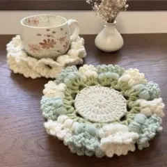 No70鈴蘭コースター2枚セット　スズラン　立体コースター