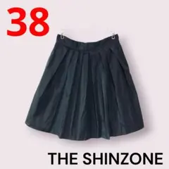 美品　THE SHINZONE　シンゾーン　厚手　黒　膝丈タックスカート　Мのサムネイル