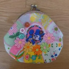 Aco　ハンドメイド　がま口　ポーチ　レトロ