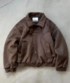 ウール混シャギースタンドネックフライトジャケット