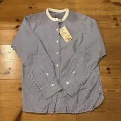 未使用タグ付　無印良品　洗いざらしブロードスタンドカラーシャツ
