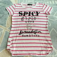 ブルークロス　Tシャツ　ピンクボーダーのサムネイル