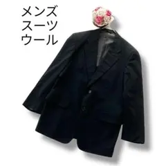 メンズ　スーツ　ブラック　ウール　テーラードジャケット　イタリア製　背抜き