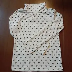 【GAP】リボン柄ハイネック長袖カットソー 150