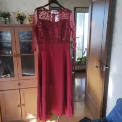 ONLISA ワインレッド刺繍ドレス 新品