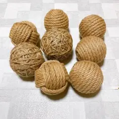 ☆麻ロープ ボール 8個セット 直径6cm クリスマス　飾り