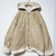 ダブルクローゼット ムートン スエード リバーシブル レザー ガーリー ベージュ