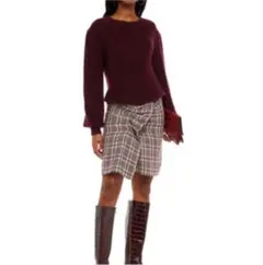 Isabel Marant Etoile ラップ　ルーシュ　チェック　スカートのサムネイル