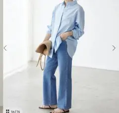 スローブイエナ リネン コットン 長袖シャツ 24SS オーバーシャツ 水色のサムネイル
