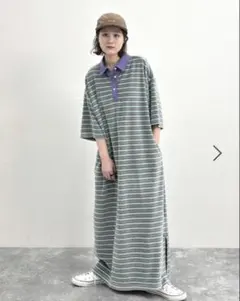 ニコアンドMODE NORMCOREパイルラガーマキシワンピースロング