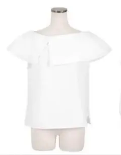 神戸レタス オフショル ケープ ブラウス 肩紐隠し 襟 オフィスカジュアル 夏