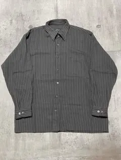 S.T.DUPONT ウールストライプシャツ　グレー