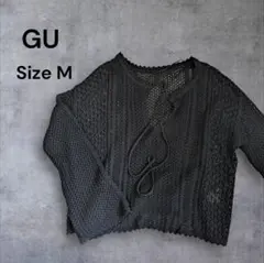 GU 黒透かし網ニット Mサイズ