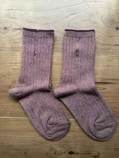 COMME CA ISM キッズ靴下 19-21cm パープル 2足