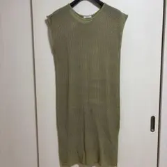 INGNI MLI'Aオリーブグリーン メッシュ編み ノースリーブワンピース