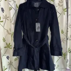 未使用品　ネイビー トレンチコート ウエストベルト付き