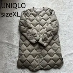 【大きいサイズ】ユニクロ ウルトラライトダウン キルティングコート XL カーキ