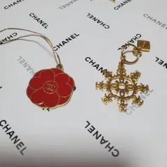 CHANEL チャーム 2個セット カメリア 雪の結晶