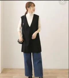 アーバンリサーチサニーレーベルブラック Vネック ノースリーブ ベスト