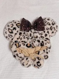【即日発送】ディズニー レオパード ヒョウ柄ファンキャップ スパンコールリボン付