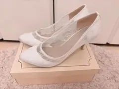 最終値下げ‼️ホワイトレースポインテッドトゥパンプス