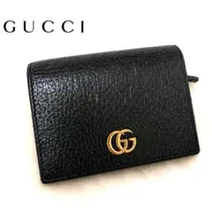 GUCCI グッチ マーモント コンパクトウォレット 折り財布 ブラック レザーのサムネイル