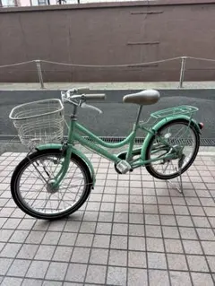 ミントグリーン 子供用自転車 前面バスケット付き ワン シァオリン様専用 子供用自転車 ミントグリーン 前カゴ付き