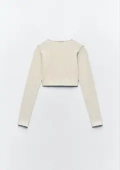 ZARA SEAMLESS リブ フェイデッド クロップドトップス