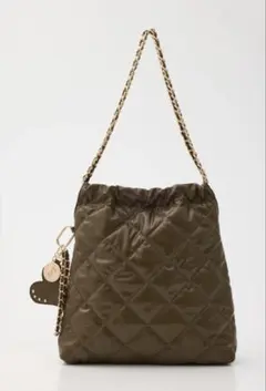 SLY QUILTING F／LEATHER CHAIN バッグ カーキのサムネイル