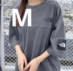 希少 2XL 韓国限定 ノースフェイス ロゴ ステッチ Tシャツ グレー XXL