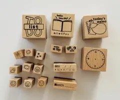 木製スタンプ　手帳スタンプ　はんこセット