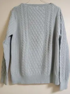 無印ブルーの綿セーターМ