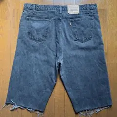 希少【90s】Levi's 550 後染めブラック カットオフ W42