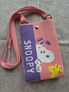 SNOOPY スマホショルダーバッグ ピンク