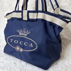 TOCCA トートバッグ 2WAY ネイビー リボン マザーズバック 軽量
