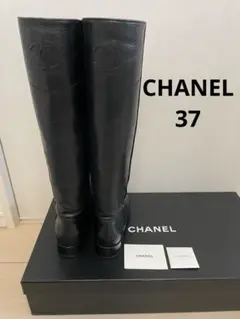 CHANEL シャネル ロングブーツ ココマーク 37 ブラック