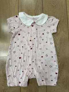 襟付きハート柄カバーオール　70cm