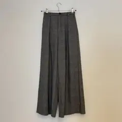 GU チェック柄 ワイドパンツ