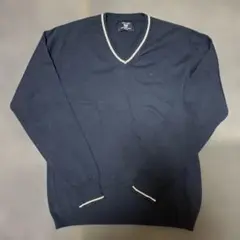 COMME CA COMMUNE ネイビー Vネックセーター M