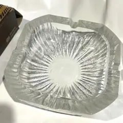 未使用品　昭和レトロ　ヴィンテージ　キレット　ガラス灰皿　HOYAクリスタル　箱