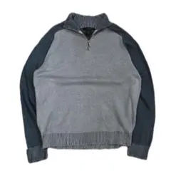 Calvin Klein ハーフジップ ニット セーター L リブ メンズ