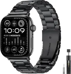 Apple Watch対応 バンド ステンレス 金属 調整可 38-49mm