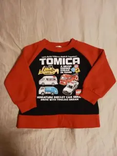TOMICA ミニカー　はたらくくるま プリント トレーナー 95　裏起毛