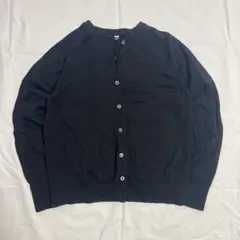 UNIQLO クルーネック カーディガン レディース 黒 シンプル きれいめ