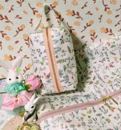 キャラメルボーチ「リバティプリント」ハンドメイド