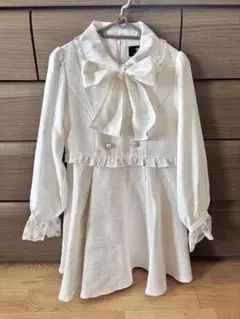 ROJITA ボウタイリボンツイードワンピース ホワイト