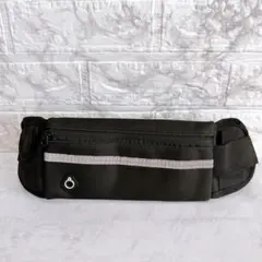 小型★軽量ランニングバッグ 腰ポーチ ウエスト 防水 ベルトバッグ ブラック