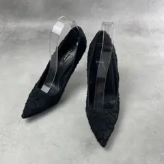 DOLCE&GABBANA レース ポインテッドトゥ パンプス ブラックのサムネイル