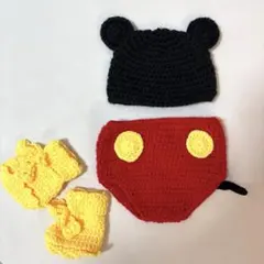 ミッキー　ベビーコスチューム　ニューボーンフォト　寝相アート