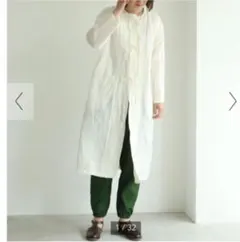 L/Cu JQ strings haori コート　シロのサムネイル